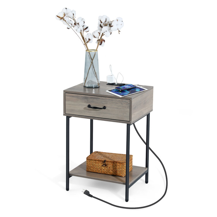 EVAJOY Metal Nightstand & Reviews Wayfair